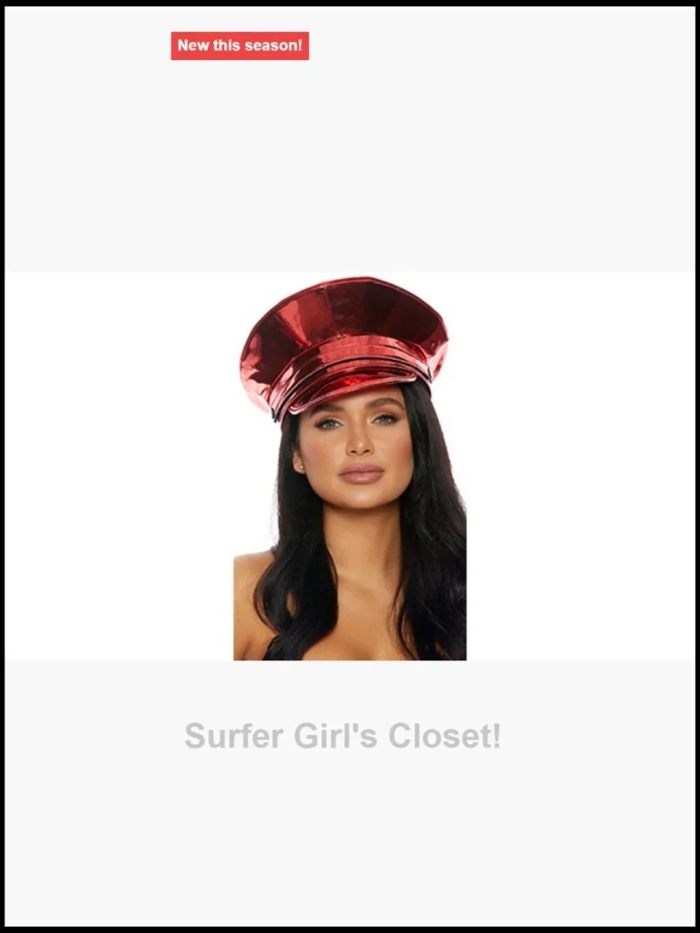 Women's Metallic Cop Hat Shiny Costume Accessory 80% Polyurethane One Size